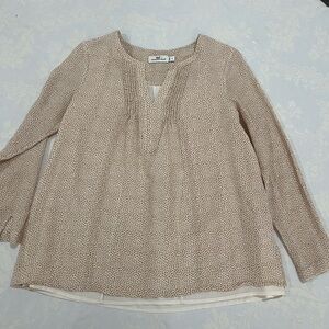 Women's Beige Patterned Top